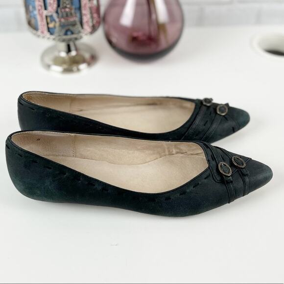Seychelles Leather/Suede Pointed Toe Flats with Stitching & Buckle Design Size 8 - Picture 6 of 11